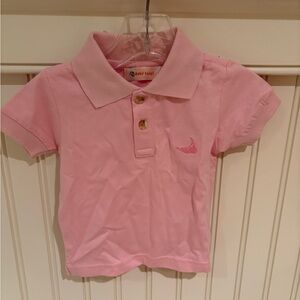 Pink Short Sleeve polo with embroidered Nantucket island